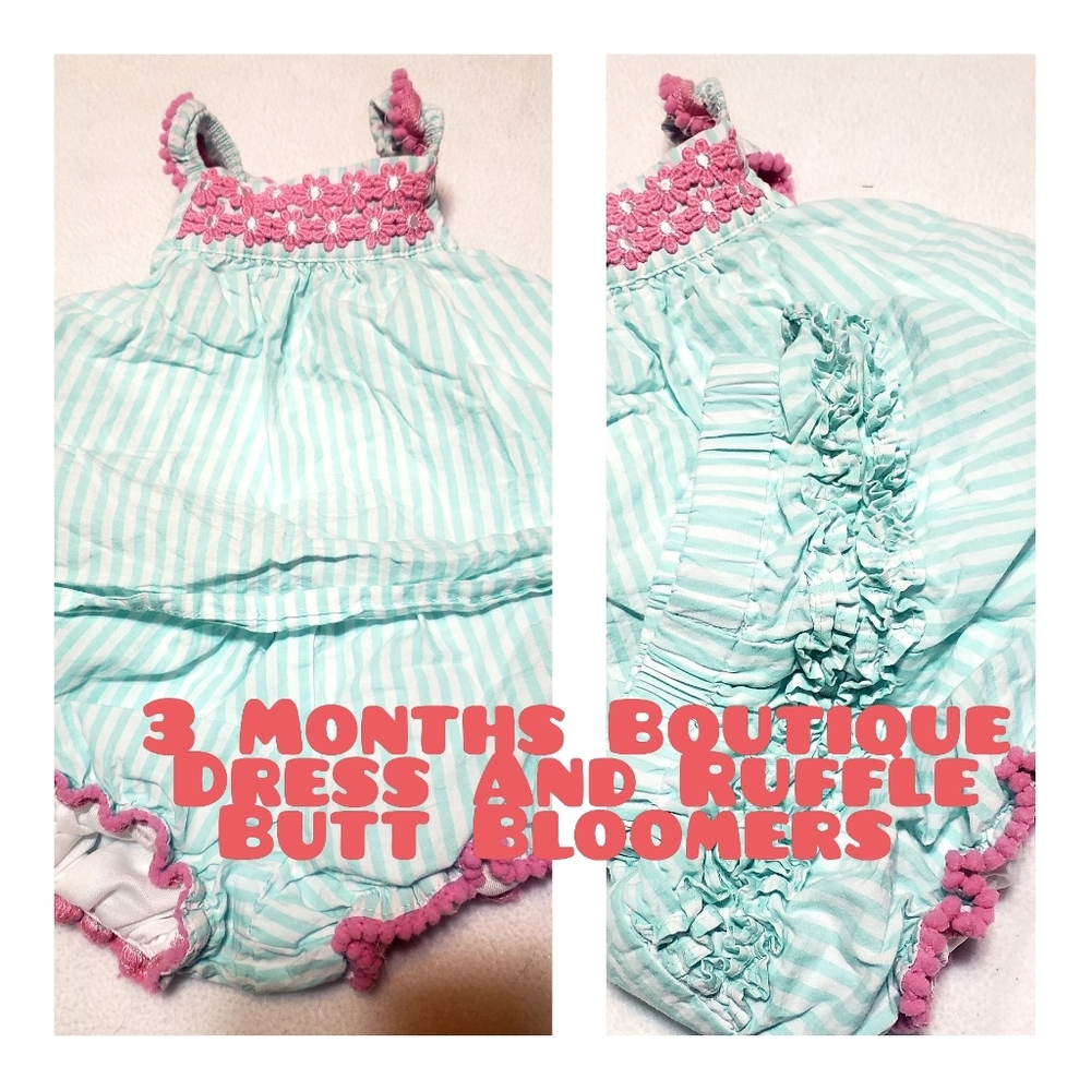 Mint and Pink Boutique Dress and Bloomers
